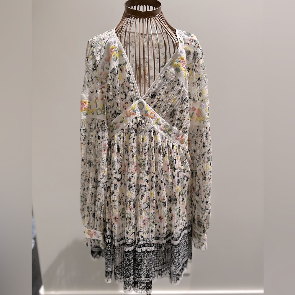 Free People Lace Embroidered Dress